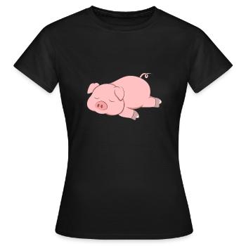 Pig Chill - Frauen T-Shirt - Schwarz - Vorne - AI Model Female 172 dark (172cm)