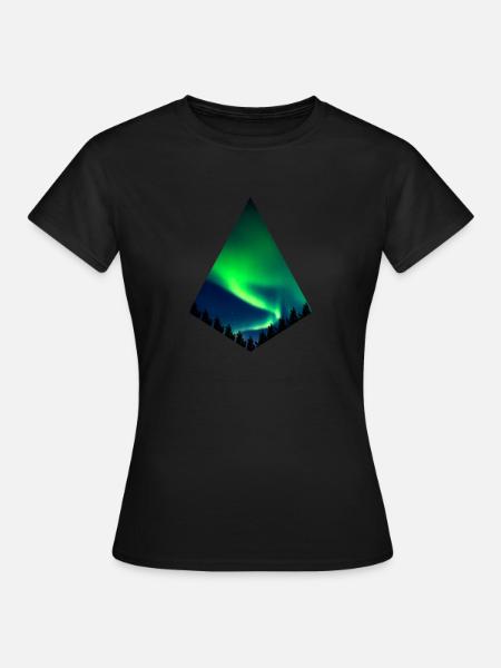 Aurora Borealis - Polarlichter - Frauen T-Shirt - Schwarz