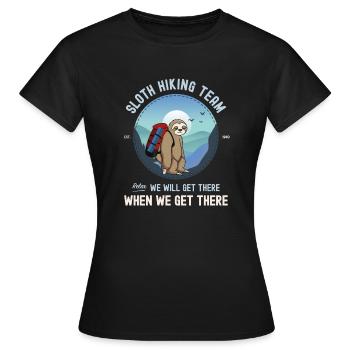 Sloth Hiking Team We Will Get There When We Get - Women's T-Shirt - black - Front - AI Model Female 172 dark (172cm)