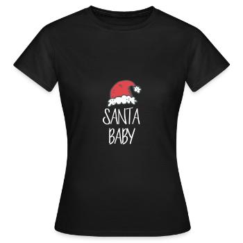Santa baby pregnancy - Women's T-Shirt - black - Front - AI Model Female 172 dark (172cm)