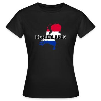 Pays-Bas Pays-Bas Pays-Bas - T-shirt Femme - noir - Devant - AI Model Female 172 dark (172cm)
