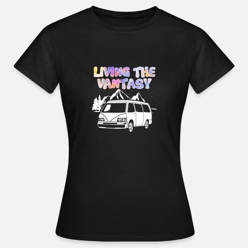 Camper Bus Gift | Caravan Camping - Women's T-Shirt - black