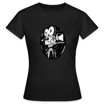 Vintage Theater Filmkamera Kino Kamermann Geschenk - Frauen T-Shirt - Schwarz - Vorne - AI Model Female 172 dark (172cm)