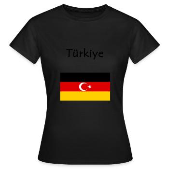 Türkiye Turquie demi-lune turc drapeau allemand - T-shirt Femme - noir - Devant - AI Model Female 172 dark (172cm)