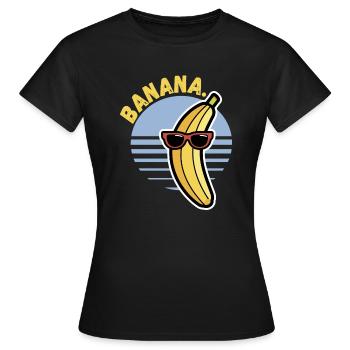 Impression de banane drôle Hip Ster | Banane en - T-shirt Femme - noir - Devant - AI Model Female 172 dark (172cm)
