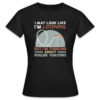 Lustige Achterbahn Fan Geschenk Grafik Roller - Frauen T-Shirt - Schwarz - Vorne - AI Model Female 172 dark (172cm)