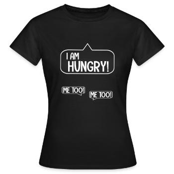 J'ai faim moi aussi grossesse grossesse jumeaux bébé - T-shirt Femme - noir - Devant - AI Model Female 172 dark (172cm)
