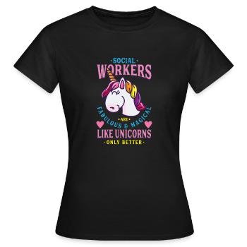 Cadeau de travailleur social - T-shirt Femme - noir - Devant - AI Model Female 172 dark (172cm)