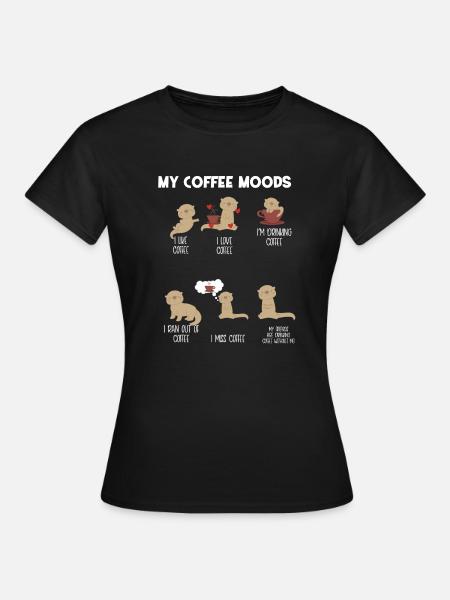 Otter - Seeotter - Otterfan - Kaffee - Dame-T-shirt - sort