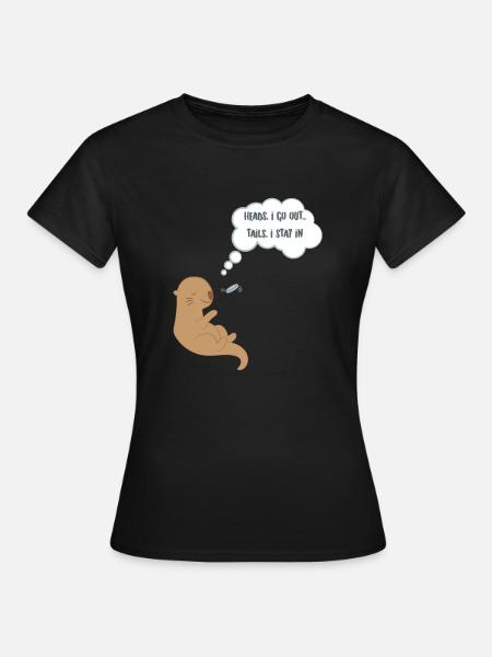 Otter - Seeotter - Otterfan - Kopf oder Zahl - Dame-T-shirt - sort