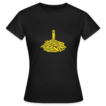 french fry laughing gift - Women's T-Shirt - black - Front - AI Model Female 172 dark (172cm)