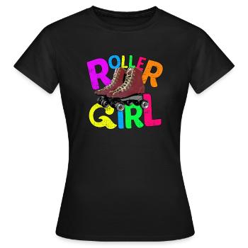 "Roller Girl" roller skate girl - Women's T-Shirt - black - Front - AI Model Female 172 dark (172cm)