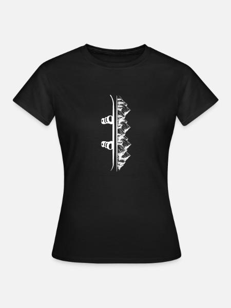 Snowboard Winter Schnee Berg Urlaub Hobby Geschenk - Frauen T-Shirt - Schwarz