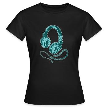 Headphone Headset Music Gaming Song Song Gift - Women's T-Shirt - black - Front - AI Model Female 172 dark (172cm)