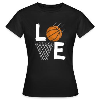 Frauen Mädchen lieben Basketball Tee | BBall Produkt - Frauen T-Shirt - Schwarz - Vorne - AI Model Female 172 dark (172cm)