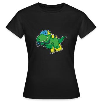 Funny Diving Scuba Diving Dinosaur Diver - T-shirt Femme - noir - Devant - AI Model Female 172 dark (172cm)