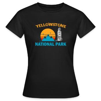 le parc national de Yellowstone - T-shirt Femme - noir - Devant - AI Model Female 172 dark (172cm)