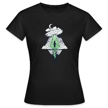Nostalgie - Nostalgie des mondes extraterrestres - T-shirt Femme - noir - Devant - AI Model Female 172 dark (172cm)