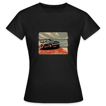 Lada Niva Off Road -Klassisch Russen Auto Geschenk - Frauen T-Shirt - Schwarz - Vorne - AI Model Female 172 dark (172cm)