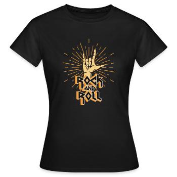 Rock and roll - T-shirt Femme - noir - Devant - AI Model Female 172 dark (172cm)