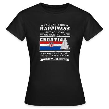 Kroatien Segeln, Segelschiff Mittelmeer Geschenk - Frauen T-Shirt - Schwarz - Vorne - AI Model Female 172 dark (172cm)