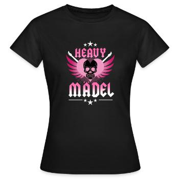 Heavy Mädel Pink - Frauen T-Shirt - Schwarz - Vorne - AI Model Female 172 dark (172cm)