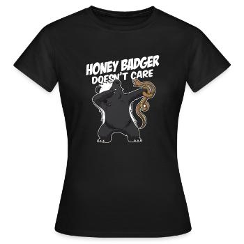 Honigdachs interessiert nicht - Frauen T-Shirt - Schwarz - Vorne - AI Model Female 172 dark (172cm)