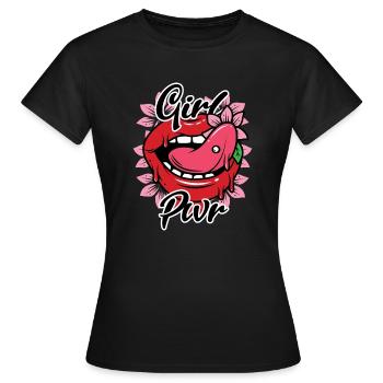 Girl Pwr Hot Girl Fille Sexy Fille Puissance Fille - T-shirt Femme - noir - Devant - AI Model Female 172 dark (172cm)