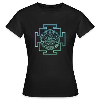 Sri Yantra Sacred Geometry - Frauen T-Shirt - Schwarz - Vorne - AI Model Female 172 dark (172cm)