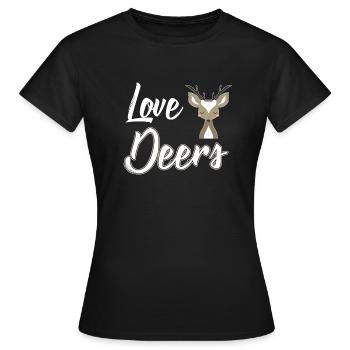 Hirsch Chevreuil - T-shirt Femme - noir - Devant - AI Model Female 172 dark (172cm)