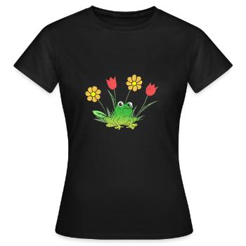 A Frog in The Bush - Women's T-Shirt - black - Front - AI Model Female 172 dark (172cm)