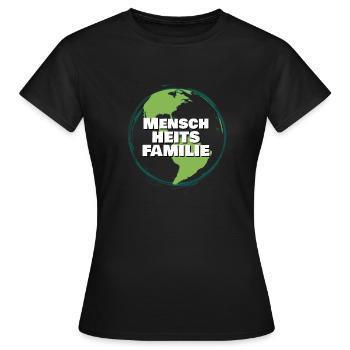 Menschheitsfamilie Menschen Einigkeit Frieden - Frauen T-Shirt - Schwarz - Vorne - AI Model Female 172 dark (172cm)
