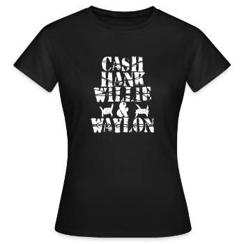 Bargeld an Willie Waylon - Frauen T-Shirt - Schwarz - Vorne - AI Model Female 172 dark (172cm)