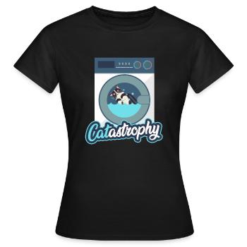 Chat dans la machine à laver - T-shirt Femme - noir - Devant - AI Model Female 172 dark (172cm)