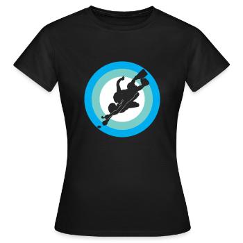Underwater Hockey Flag Scratched - Frauen T-Shirt - Schwarz - Vorne - AI Model Female 172 dark (172cm)