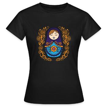 Matryoshka Matryoshka Poupée Russe Russie - T-shirt Femme - noir - Devant - AI Model Female 172 dark (172cm)