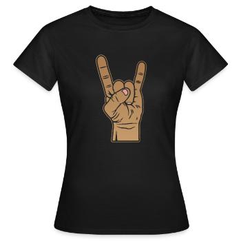 Metal Rock Pommesgabel Hand Sign Devil Gift - Women's T-Shirt - black - Front - AI Model Female 172 dark (172cm)