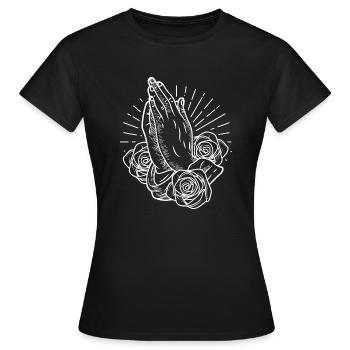 Prier les mains Prier les mains à Dieu religion - T-shirt Femme - noir - Devant - AI Model Female 172 dark (172cm)