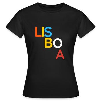 Lissabon - Frauen T-Shirt - Schwarz - Vorne - AI Model Female 172 dark (172cm)