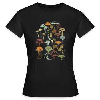 Mykologie Fungiphile Nahrungssuche Pilz Spaß Pilz - Frauen T-Shirt - Schwarz - Vorne - AI Model Female 172 dark (172cm)
