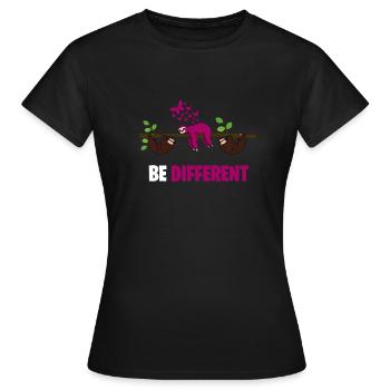 BE DIFFERENT be different Sloth Sloth Design - Women's T-Shirt - black - Front - AI Model Female 172 dark (172cm)
