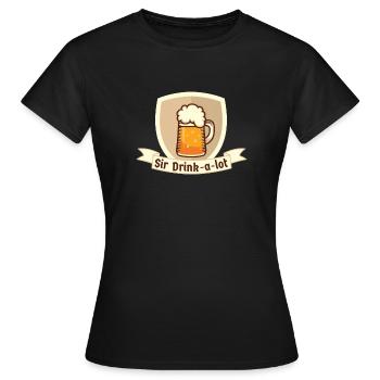 Monsieur bois beaucoup - ivrogne - T-shirt Femme - noir - Devant - AI Model Female 172 dark (172cm)