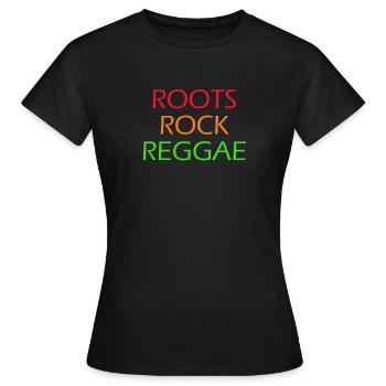 roots rock reggae - Frauen T-Shirt - Schwarz - Vorne - AI Model Female 172 dark (172cm)