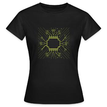 Computer Scientist Admin Hardware CPU - T-shirt Femme - noir - Devant - AI Model Female 172 dark (172cm)