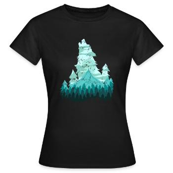 Wild Wilder Wolf Wildnis Outdoor Wald - Frauen T-Shirt - Schwarz - Vorne - AI Model Female 172 dark (172cm)