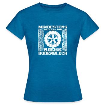 Offroad Geländewagen 4x4 Allrad - Frauen T-Shirt - Antikblaues Saphir meliert - Vorne - AI Model Female 172 dark (172cm)