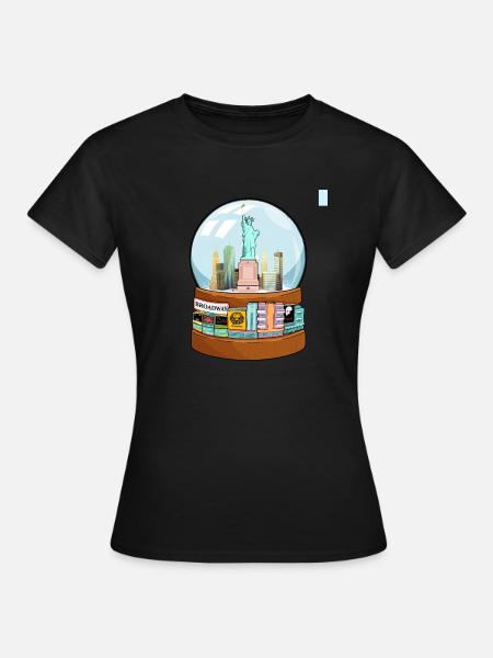 Cadeau drôle de globe de neige de New York Broadway - T-shirt Femme - noir