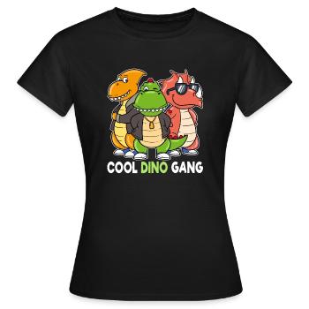 Cool Gangster Dino Gang Gangster - T-shirt Femme - noir - Devant - AI Model Female 172 dark (172cm)