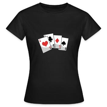 Karten - Skat - Poker - Skatspieler - Frauen T-Shirt - Schwarz - Vorne - AI Model Female 172 dark (172cm)
