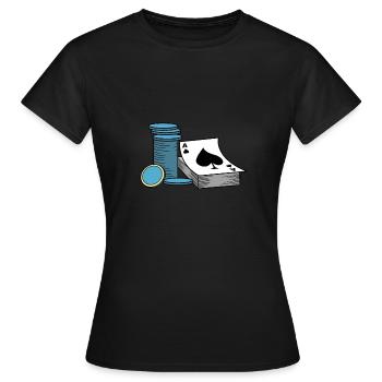 Poker et jetons de poker - T-shirt Femme - noir - Devant - AI Model Female 172 dark (172cm)